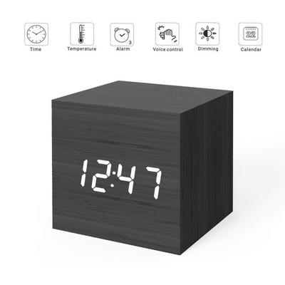 Digital Alarm Clock Intelligent Voice Control Wooden Led Light Mini Modern Cubic Alarm Clock Showi Buy At A Low Prices On Joom E Commerce Platform