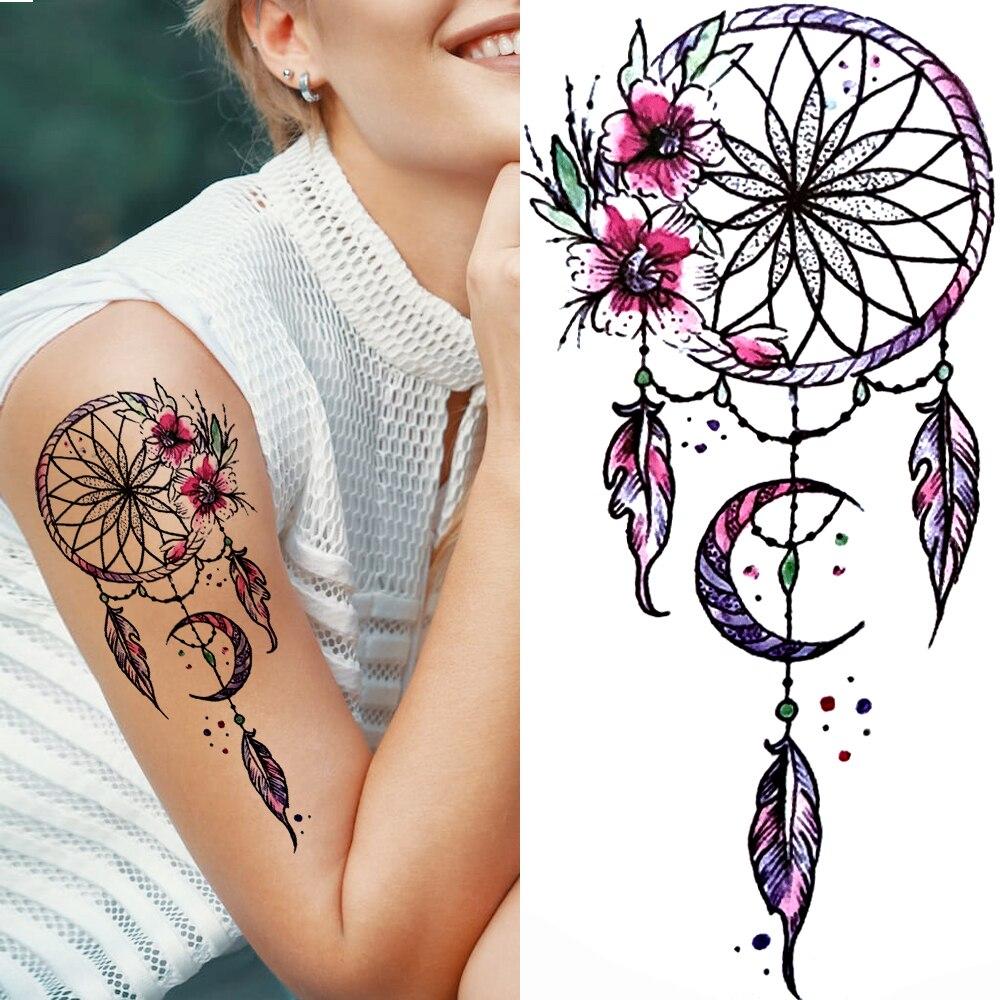 Buy Water Colour Tribal Wolf Feather Temporary Tattoo For Women Lace Lotus Black Tatoo Sticker Compass Dream Catcher Fake Tattoo At Affordable Prices — Free Shipping, Real Reviews With Photos — Joom 1000_x_1000_jpg