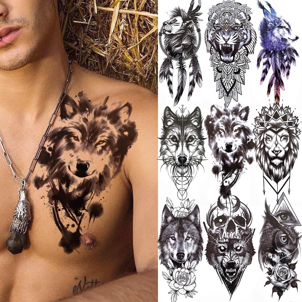 Tatuaggio Temporaneo Realistico Per Gli Uomini Tatuaggi Falsi Tatuaggi Lupo Tatuaggi Adesivo Catene Di Henné Nere Fiore Morte Teschio Tatoo Per Le Donne Bambini Acquista In Modo Economico — Spedizione Gratuita, Recensioni 1000_x_1000_jpg