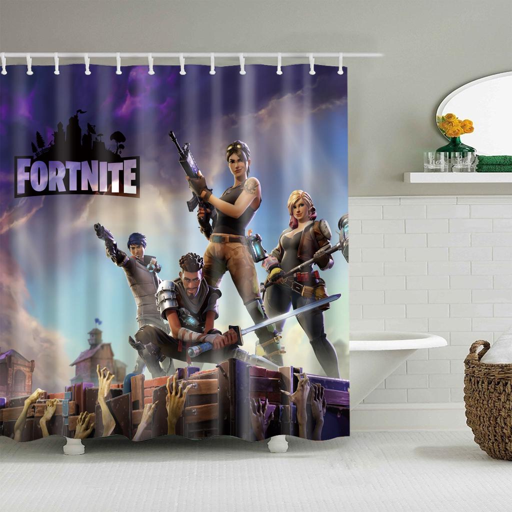 Buy FORTNITE Print Bathroom Shower Curtain Waterproof Bath Screen Set 1024 1024 