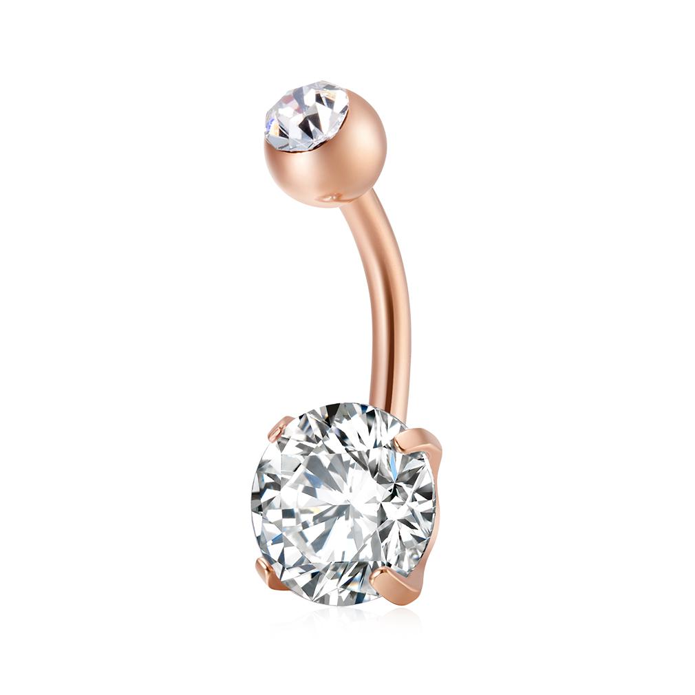 1.5mm (14g, 1/16) top ball: Buy Fashion Rose Gold Color Round Cubic Stone Body Jewelry Belly Button Ring Piercing Navel Bijou At Affordable Prices Free Shipping Real Reviews With Photos Joom