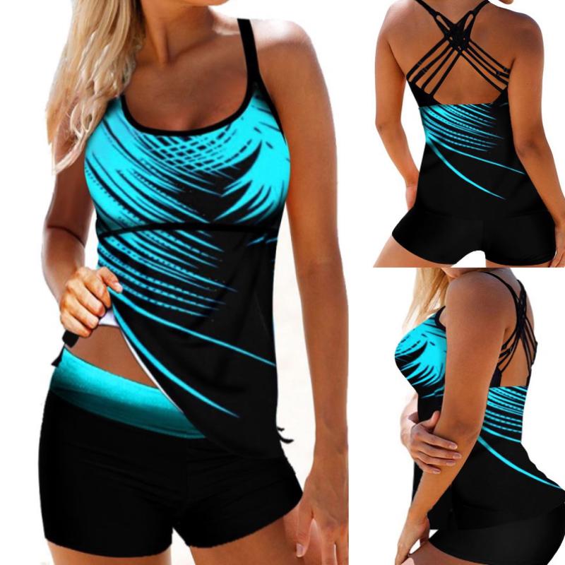 photo 2 Piece Swimming Suits With Shorts women tankini sets with shorts ladies swimwear two piece swimsuits swimwear bathing suit