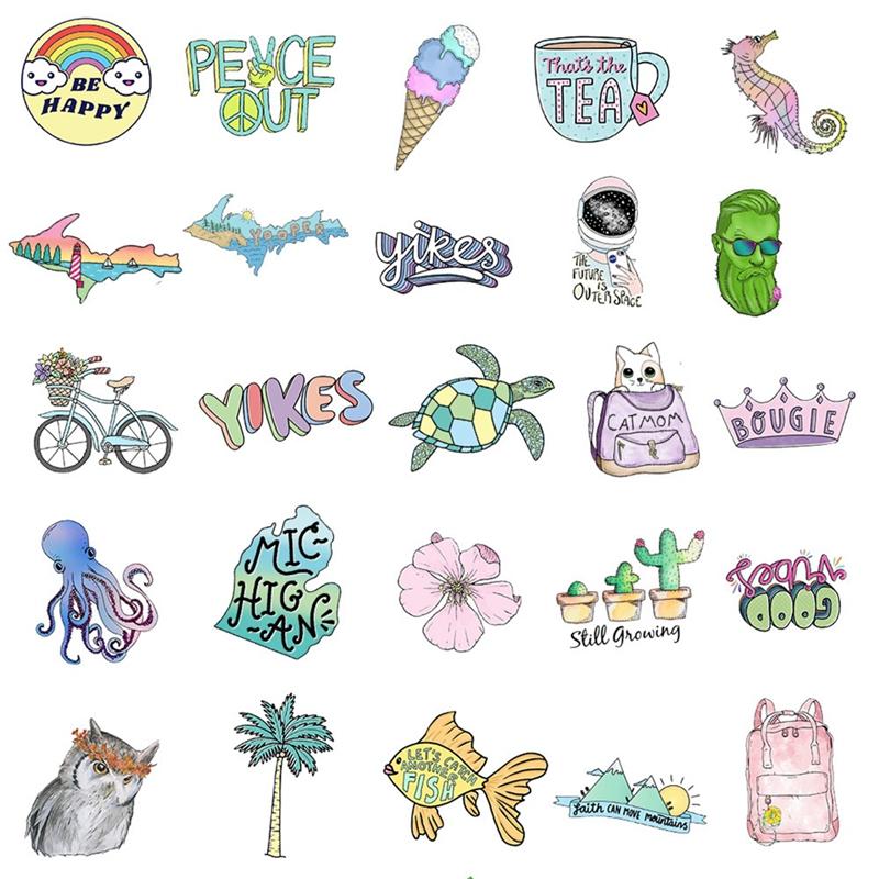 buy 50pcs vsco girl stickers pack cute animal waterproof suitcase laptop guitar skateboard luggage phone case decal diy kids sticker at affordable prices free shipping real reviews with photos joom