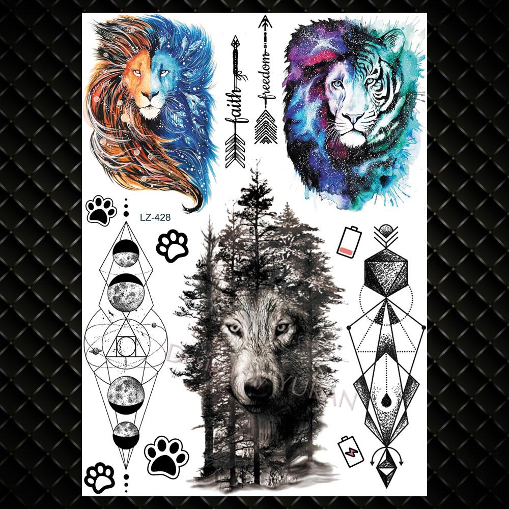 Geometric Wolf Temporary Tattoos For Men Women Black Henna Tattoo Sticker Fake Soldier Body Art Tatoo Paper For Party Günstig Kaufen — Preis, Kostenlose Lieferung, Echte Bewertungen Mit Fotos — Joom 1000_x_1000_jpg