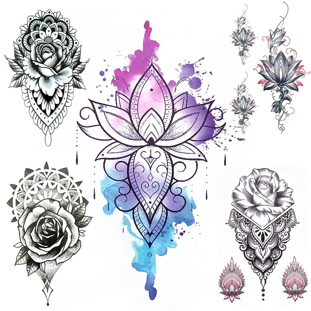 Acuarela Lotus Falsos Tatuajes Temporales Para Mujeres Diy Mandala Henna Rosa Flor Tatuaje Pecho Encaje De Manos Colgantes Impermeables Tatoo Comprar A Buen Precio — Entrega Gratuita, Reseñas Reales Con Fotos — Joom 1000_x_1000_jpg