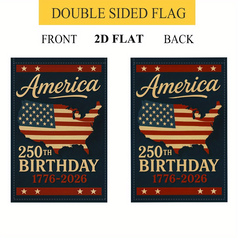 Garden Flag US Map 250th Anniversary 1776 2026 Design Designed By Goods 