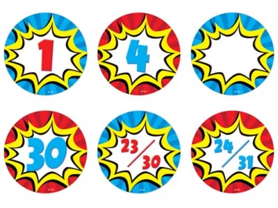 superhero calendar mini accents at lakeshore learning