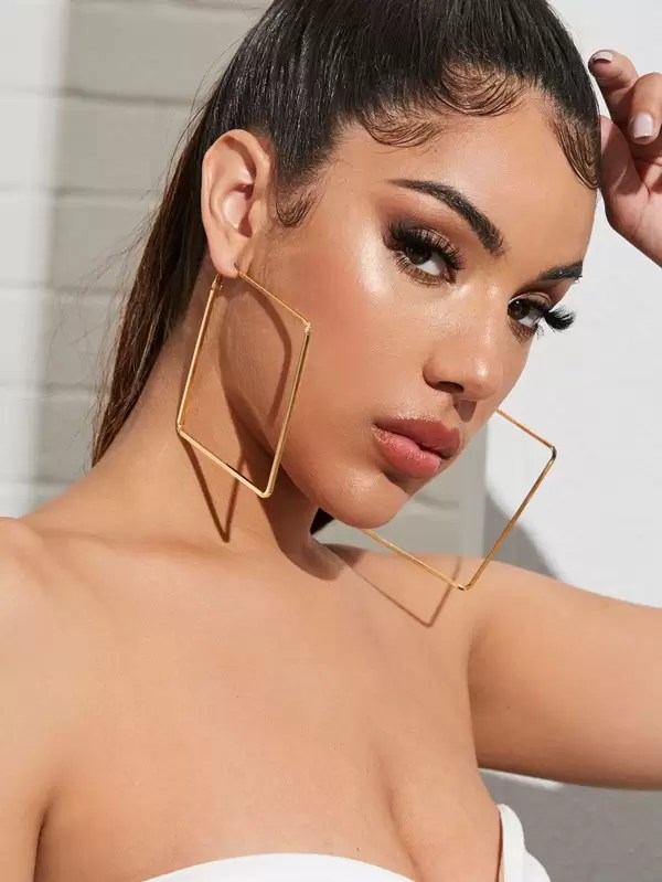 wallpapers Hoop Earrings Emoji With Lashes And Nails 1pair geometric hoop earrings
