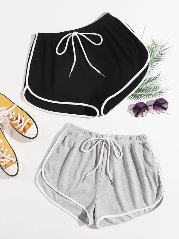 Besuchen sie ihre lokale website für die besten angebote und produkte, die in ihre . Shein 2 Pack Knot Waist Dolphin Shorts Shein Eur