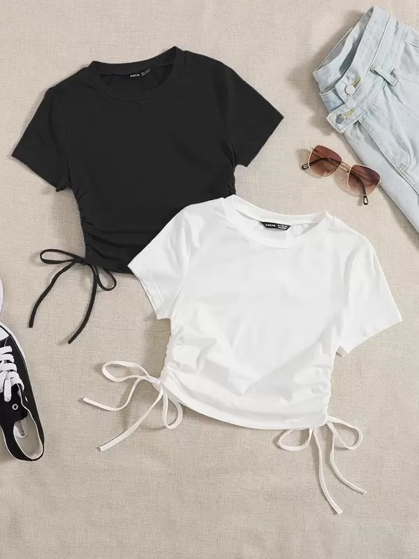 Often, heart disease is caused by high blood pressure, often known as the. Shein 2 Pack Ruched Drawstring Side Tee Shein South Africa
