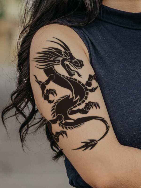 Chinese Dragon Print Tattoo Sticker | Shein Asia