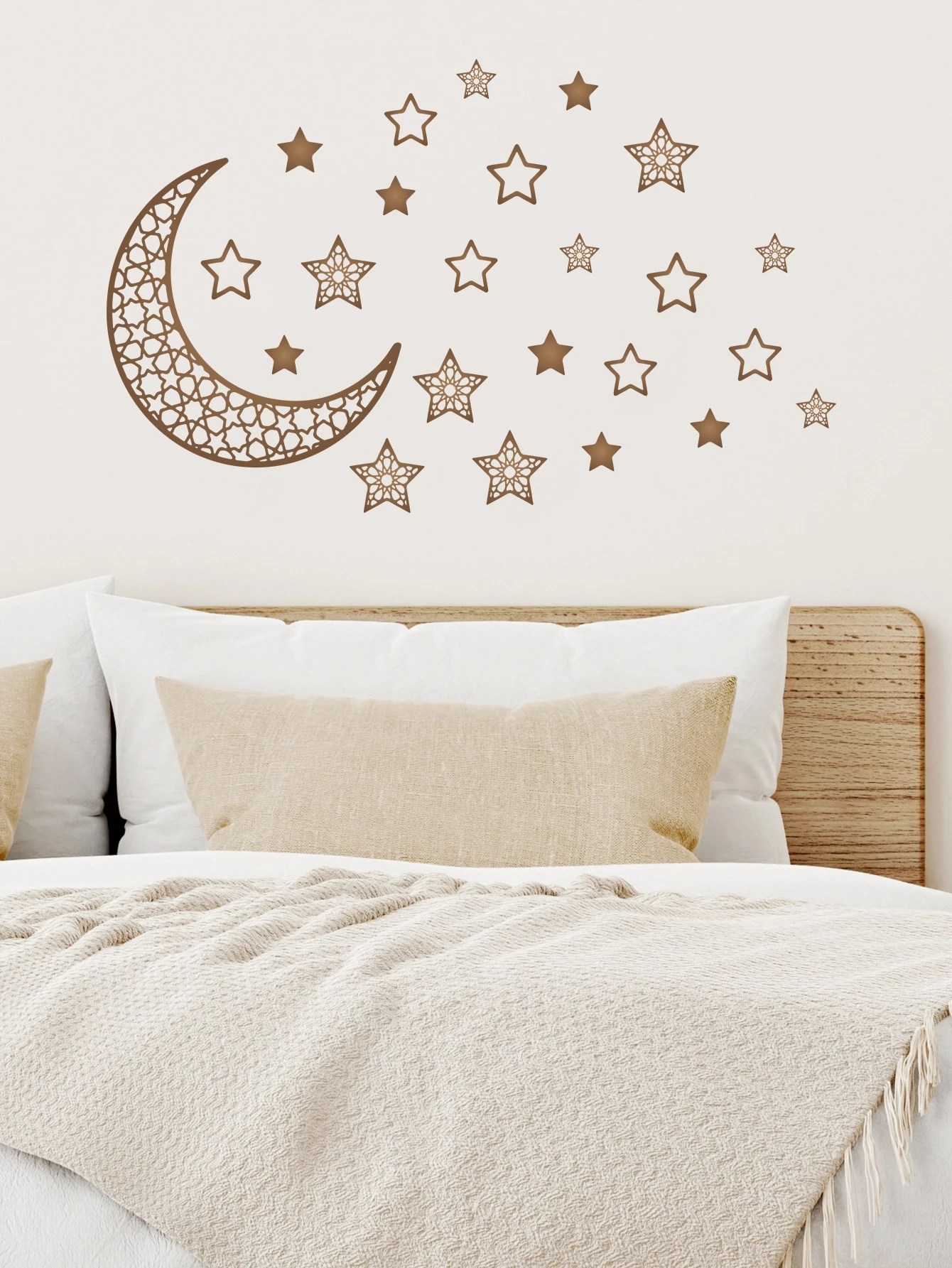 moon star print wall sticker shein