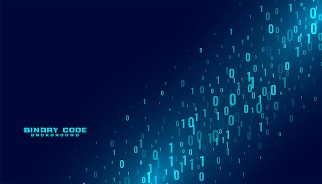 futuristic binary code tech concept background with light effect