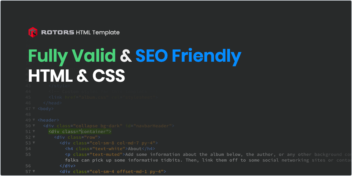 Fully Valid & SEO Friendly HTML & CSS