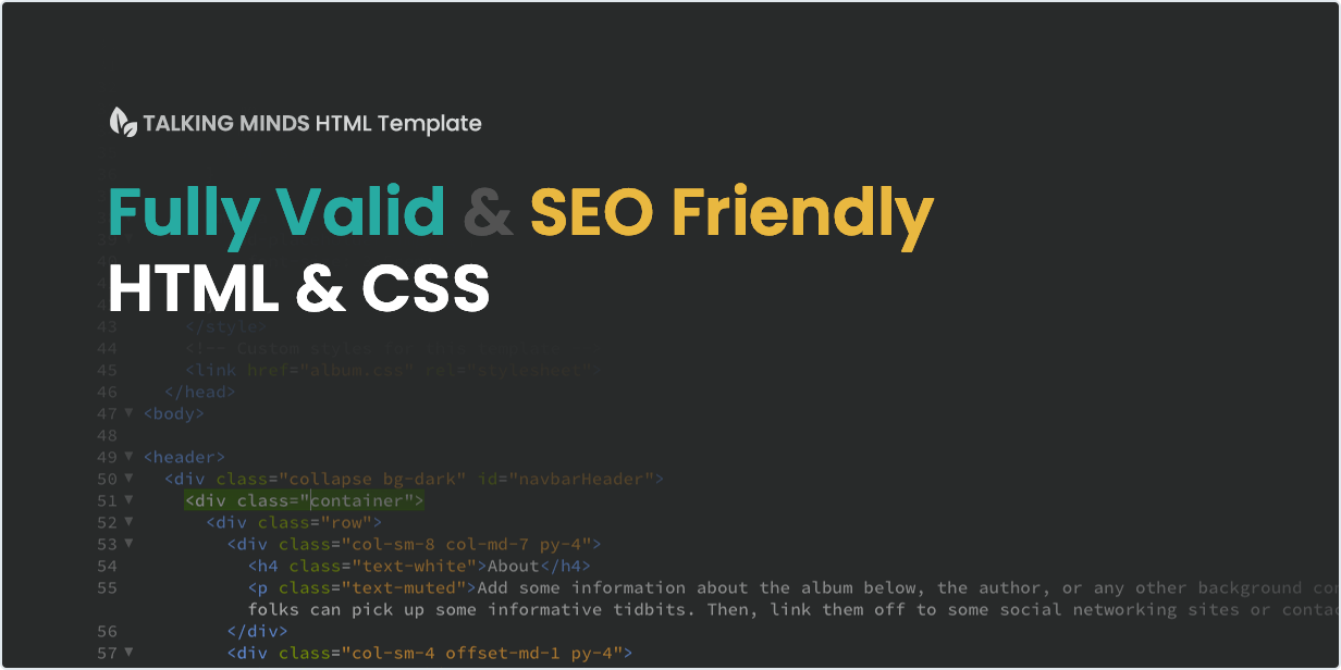 Fully Valid and SEO Friendly HTML and CSS
