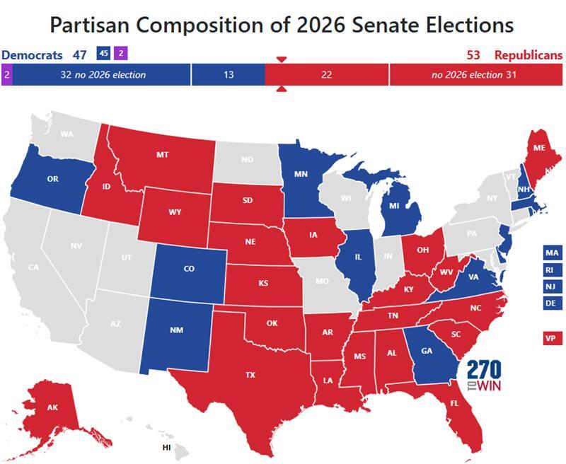 Introducing The 2026 Senate Interactive Map NewsBreak 3Wr5H3 0xqb54HM00