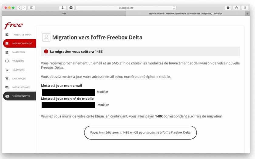 TV Box Populaire Freebox Delta Sabonner