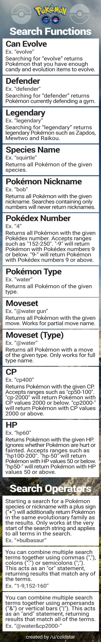 The sheer number of pokemon types total, or exceptions . Pokemon Go Search Functions Mass Evolution Guide Pokedex Ids