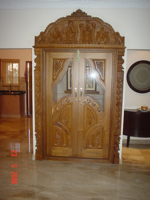 Wooden Pooja Door Ashtalakshmi Pooja Door