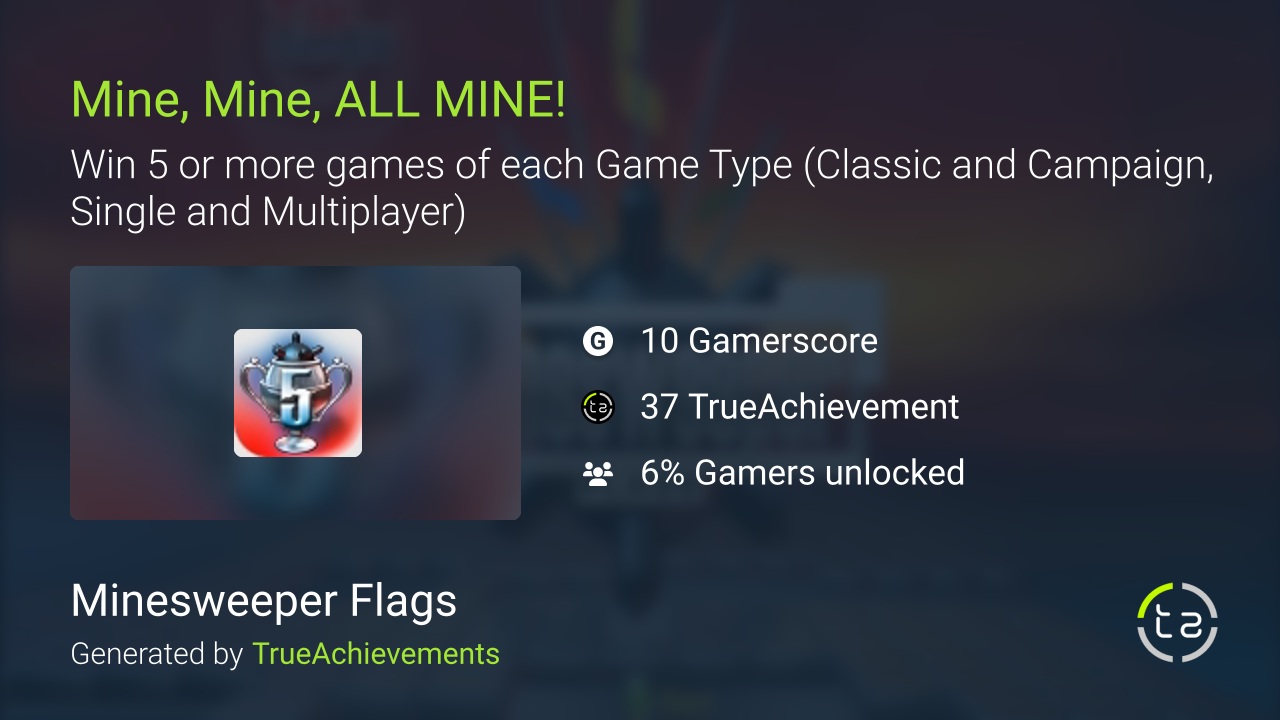 Mine Mine All Mine Achievement In Minesweeper Flags