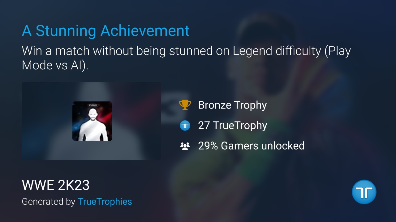 A Stunning Achievement Trophy In Wwe 2k23