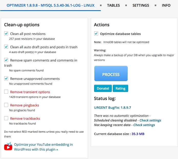 Sanity checking everything looks good, i can now replace/update the active_plugins array in the options table. Cleanup WordPress Database with WP-Optimize Plugin » WebNots
