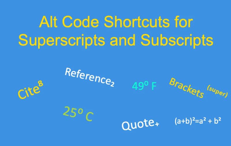 Alt Codes For Superscript Subscript Numbers More Keyboard - Best Ocean Arts in HD