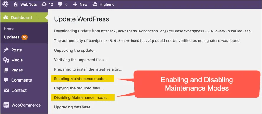 You can create a maintenance file in wordpress to manually enable maintenance mode by following these steps: How To Fix Briefly Unavailable For Scheduled Maintenance Error In Wordpress Webnots