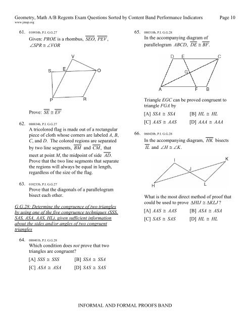 Geometry Math A B Regent