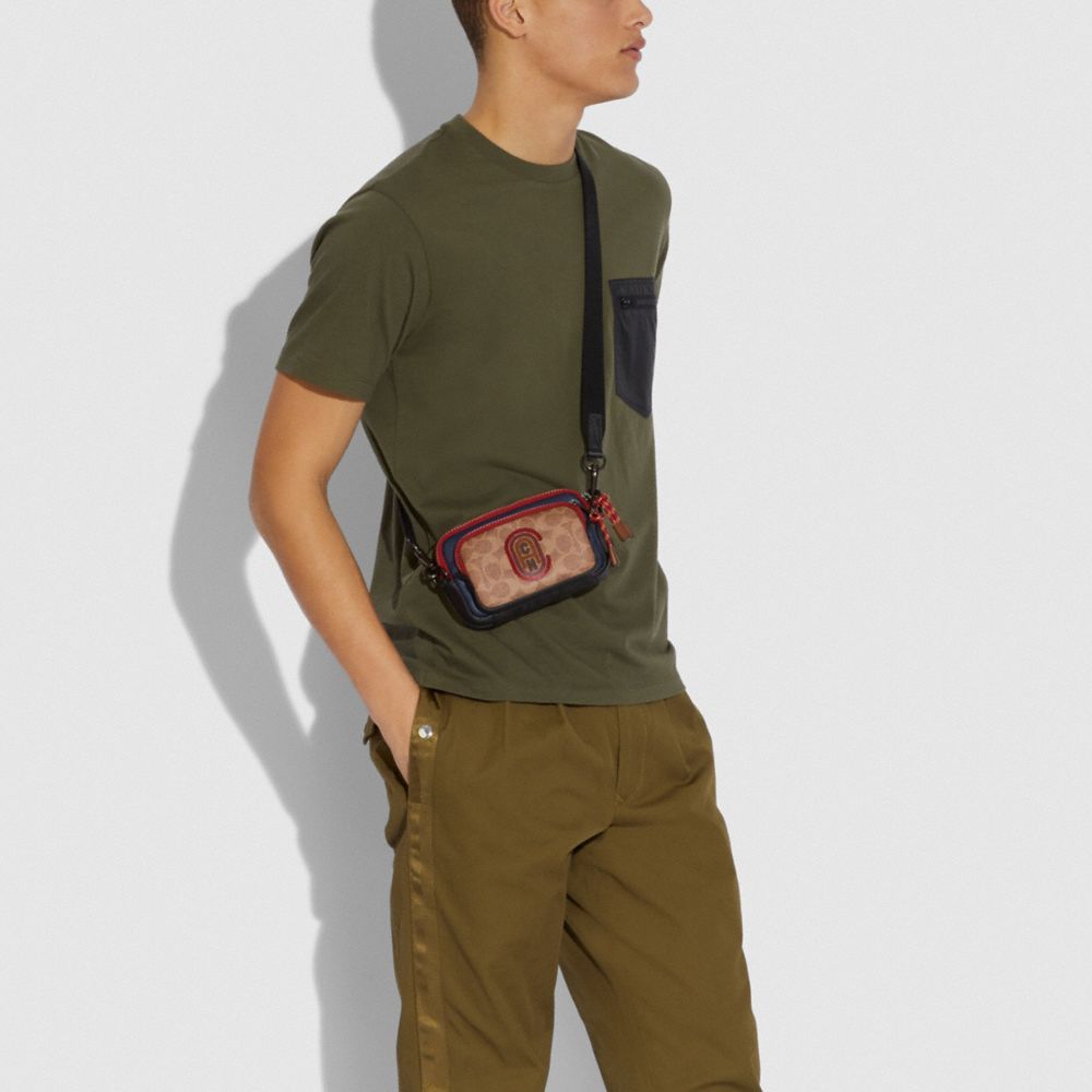 Our modern vision is reimagining . Coach Pacer Convertible Double Pouch In Colorblock Signature Canvas With Patch