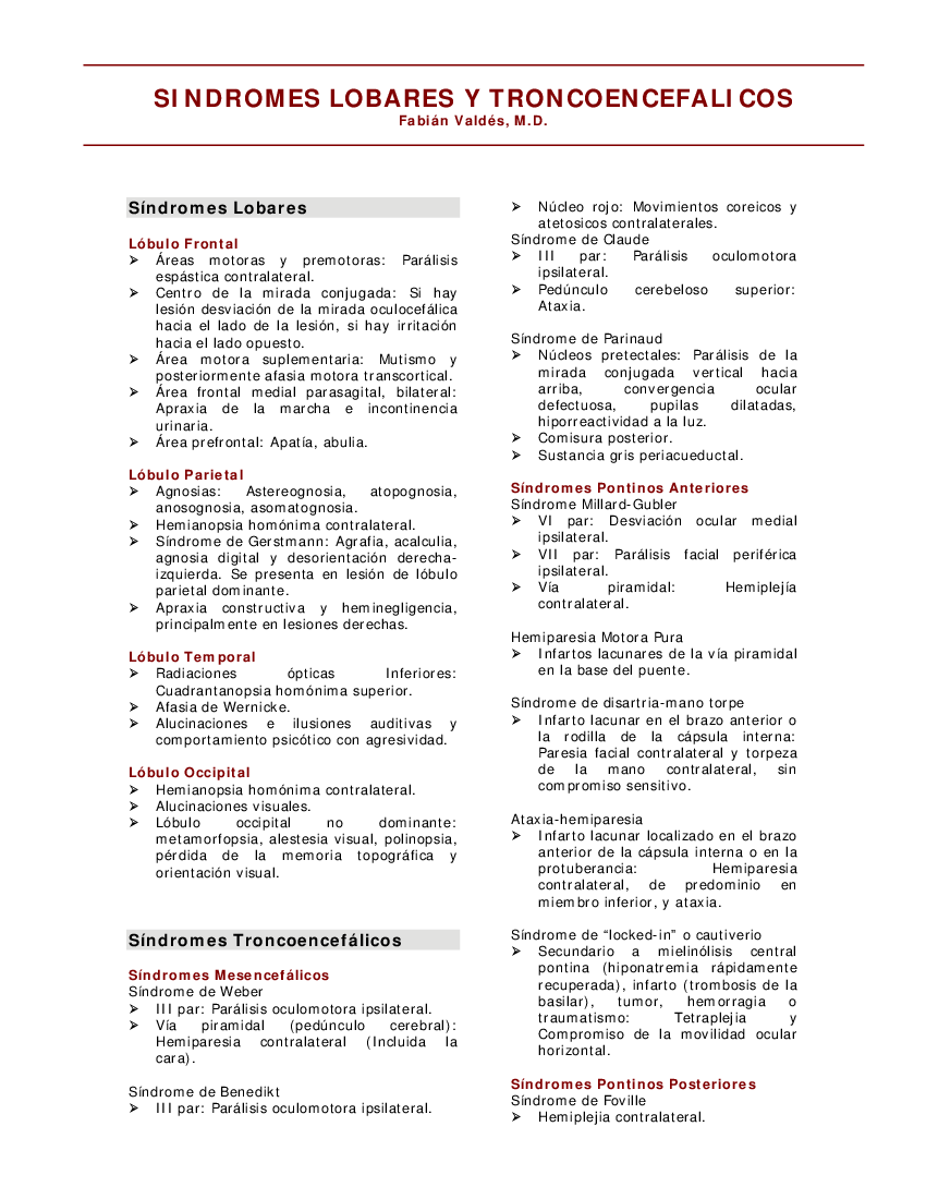 Sx Troncoencefalicos Pdf Docer Com Ar