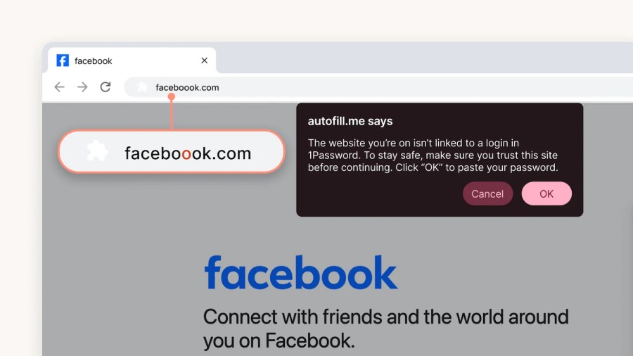 1Password phishing prevention