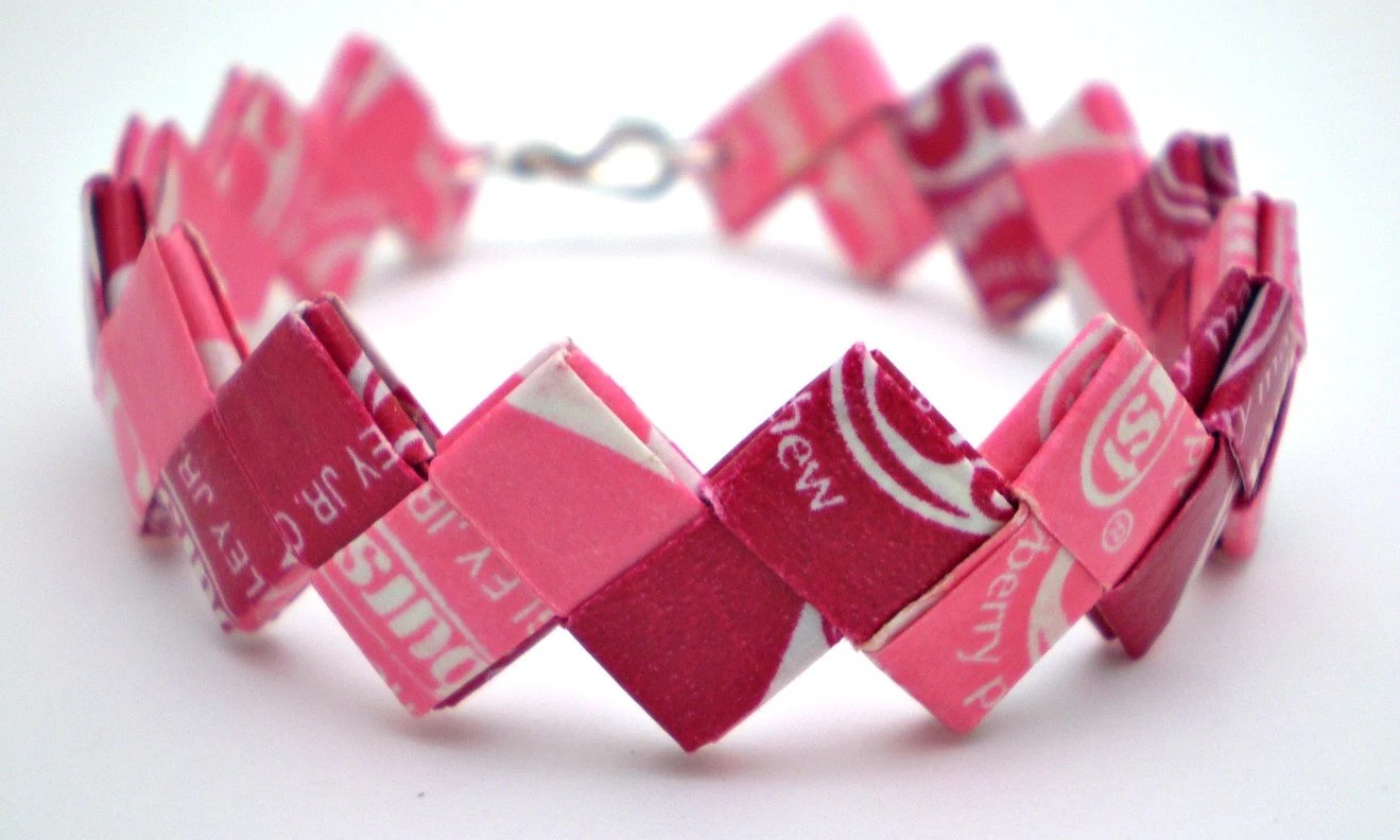 Starburst Recycled Candy Wrapper Bracelet - Great Stocking Stuffer
