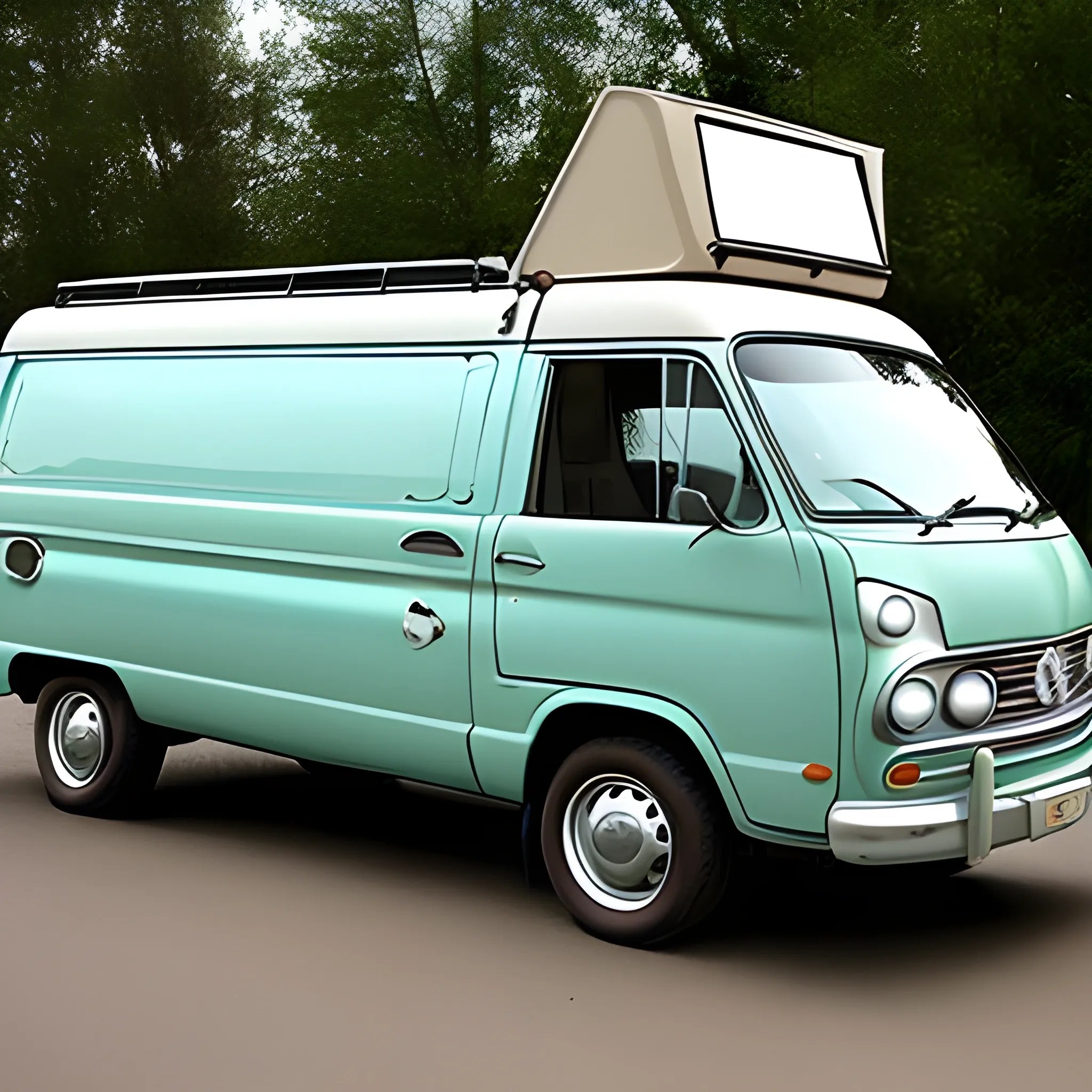 I want advertisement for a sell of spots in a van. the van is hippy style