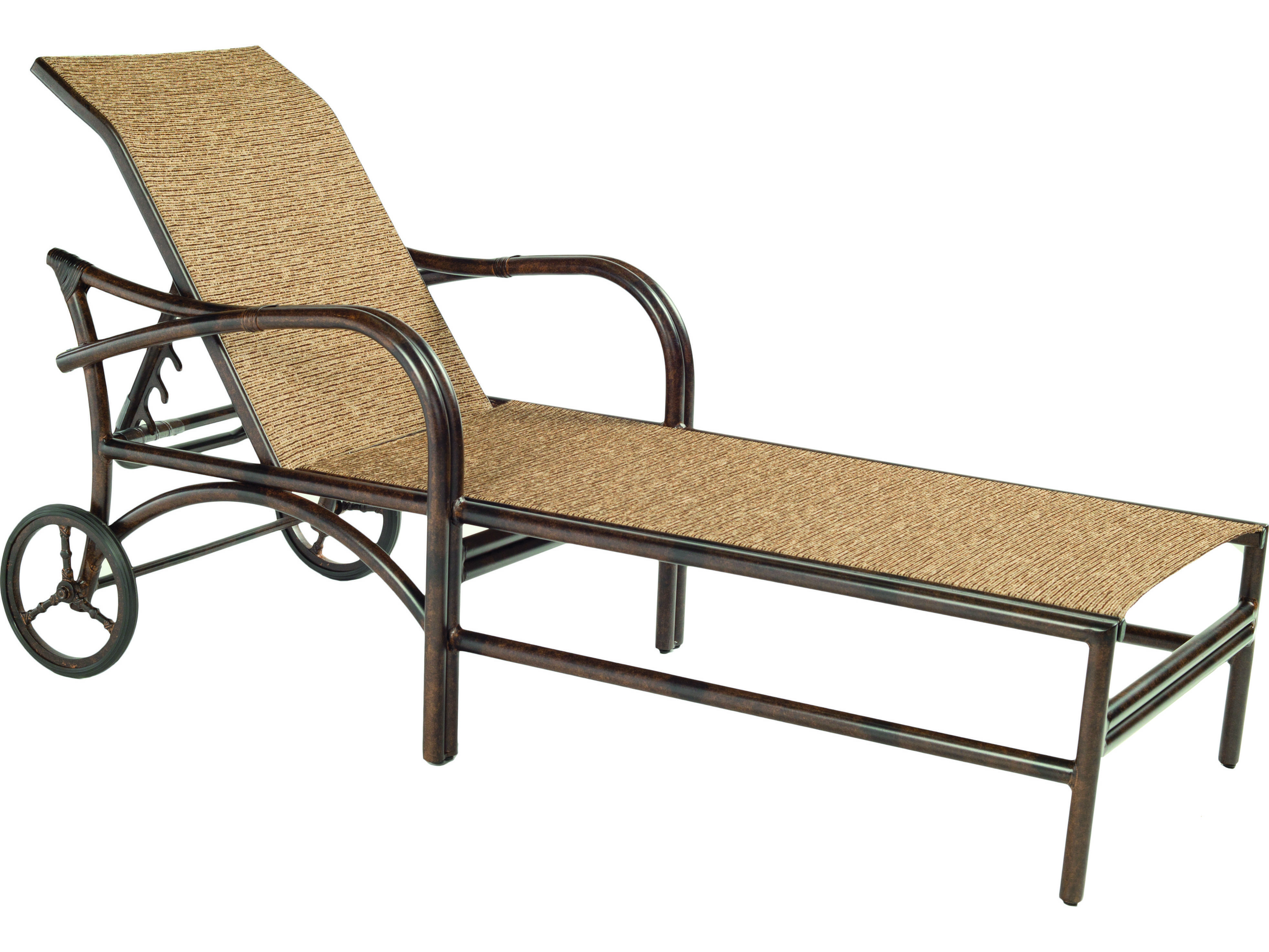 Castelle sundance sling cast aluminum adjustable chaise lounge with