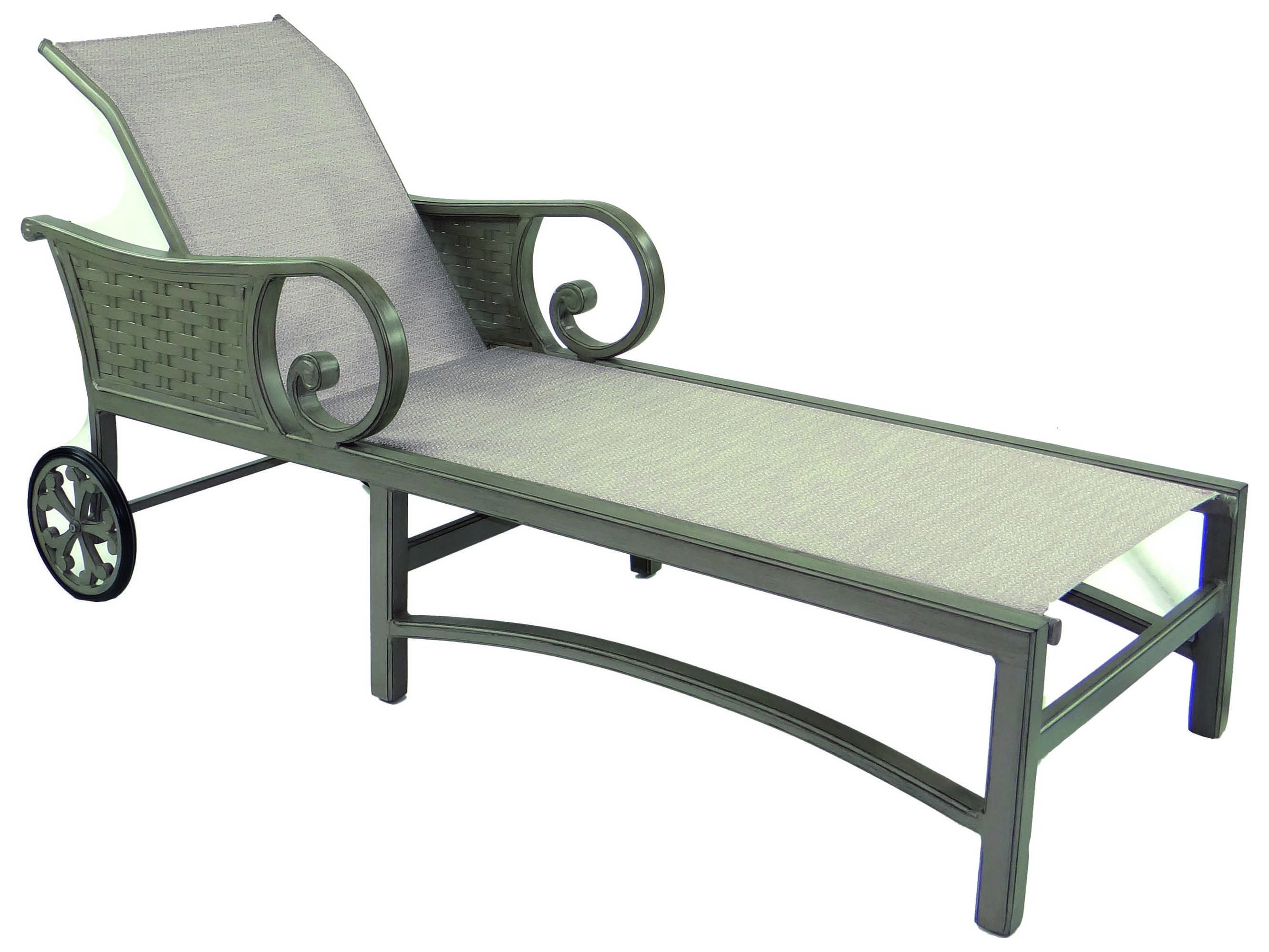 Castelle riviera sling cast aluminum adjustable chaise lounge with