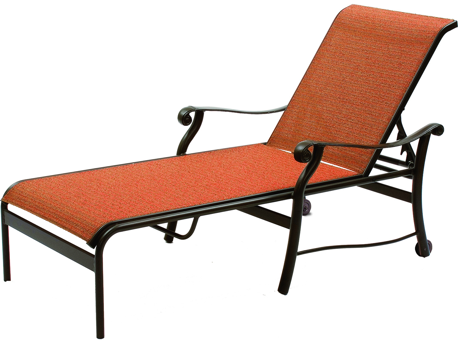 Suncoast rendezvous sling cast aluminum heavy chaise lounge with wheels