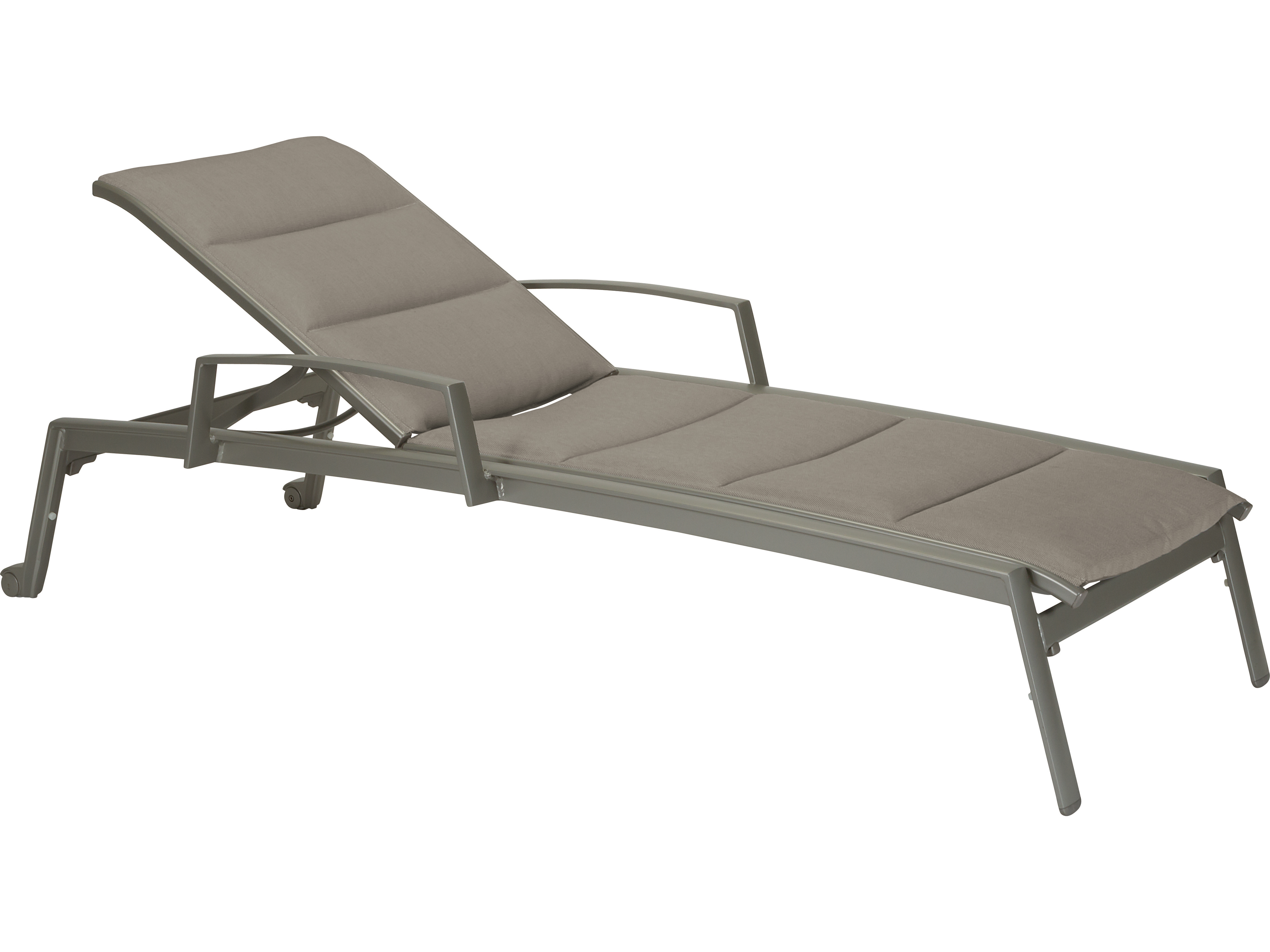 Tropitone elance padded sling aluminum chaise lounge with wheels