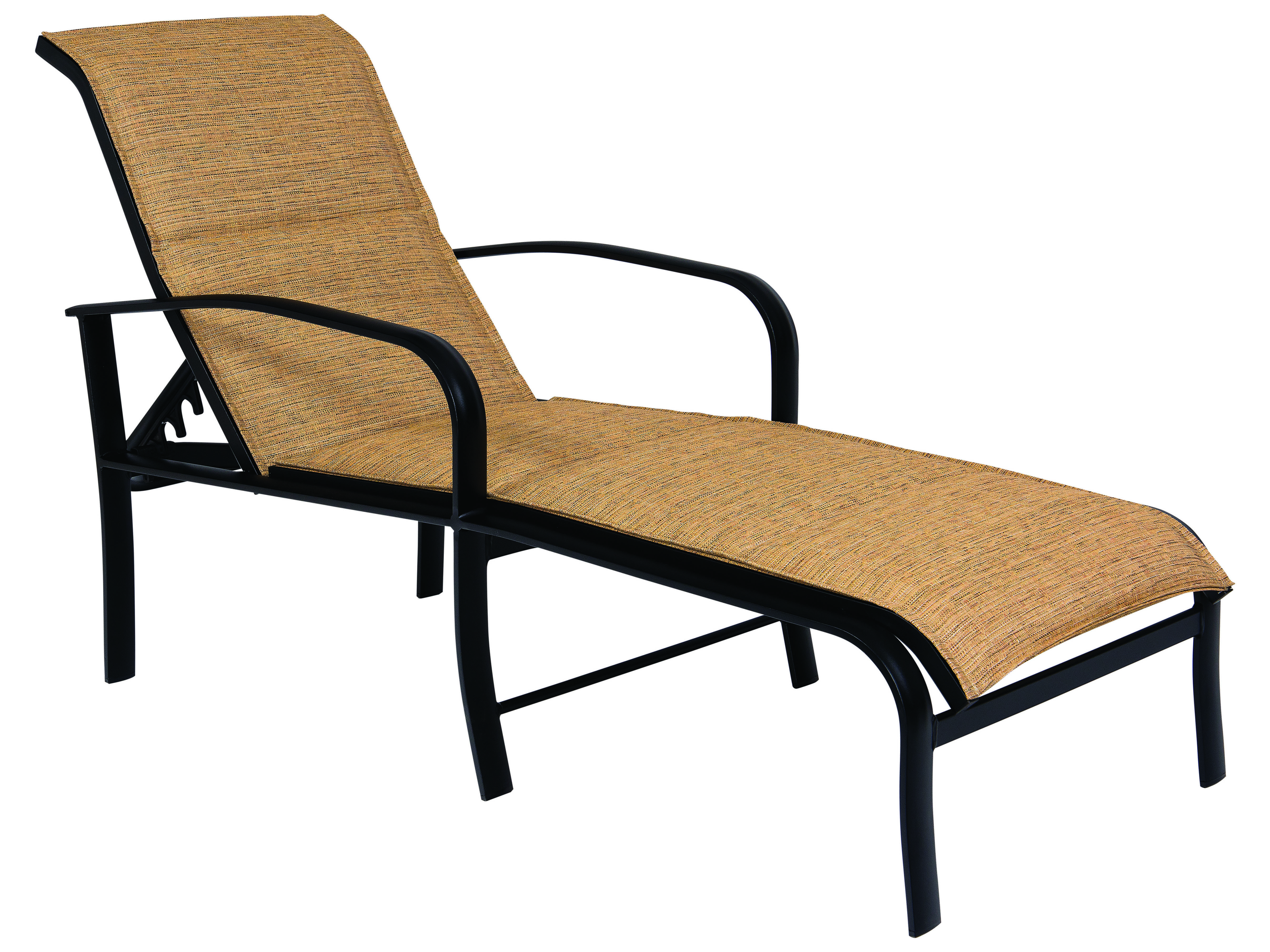 Woodard fremont padded sling aluminum adjustable chaise lounge