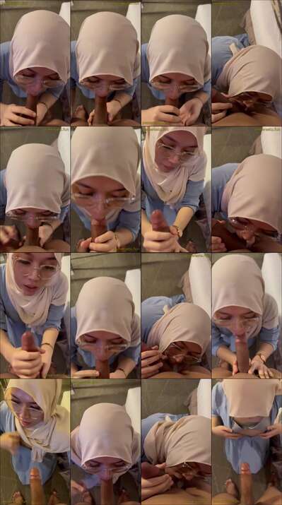 hijab kacamata sepong kontol