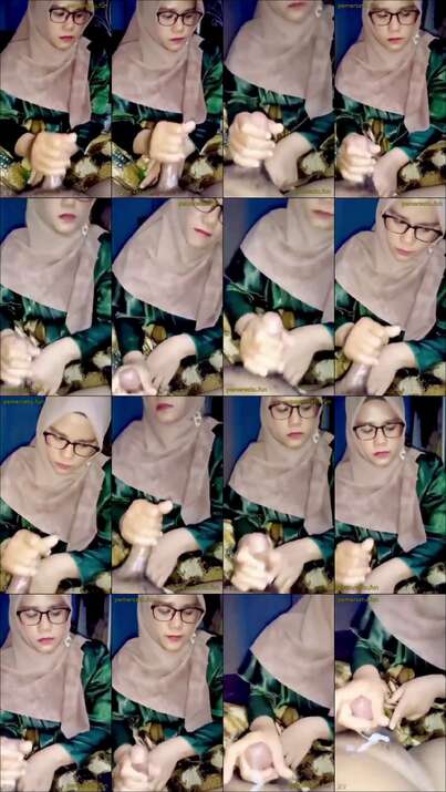 dikocok hijab jilbab kacamata sampai crot