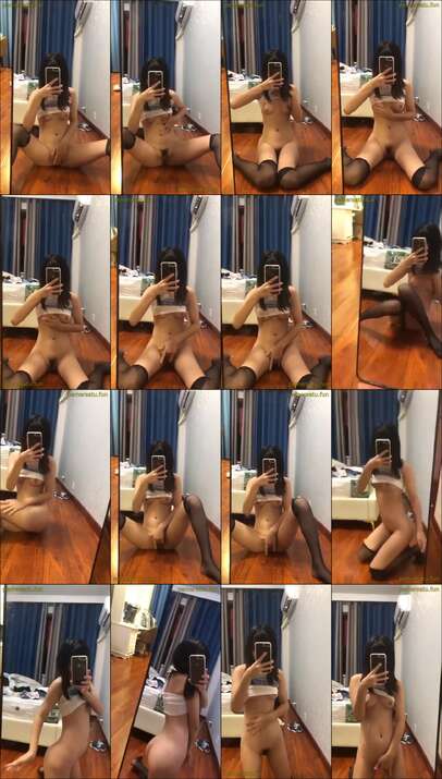 abg 18yo colok memek depan cermin cosplay juga (7)