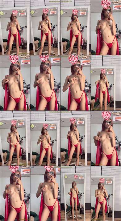 abg kacamata mulus lugu dress merah (13)