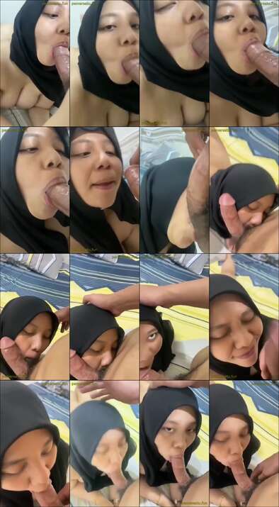 Cewe hijab hitam nyepong