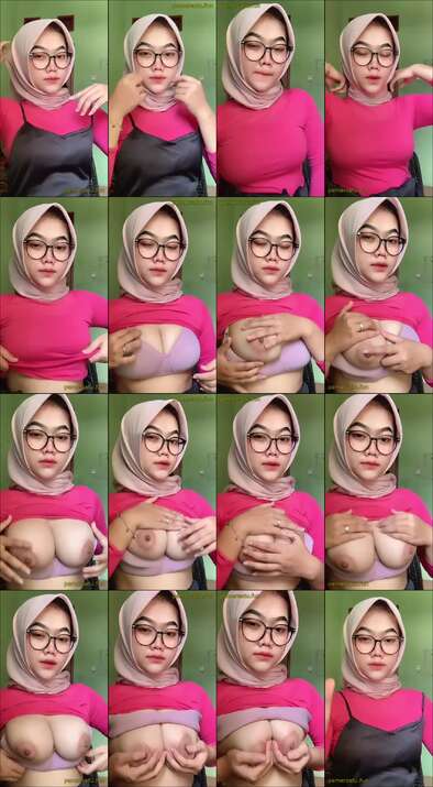 hijab sange kacamata cantik spill tetek putih mulus (1)