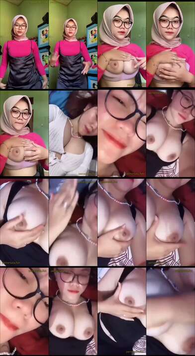 kompilasi jilbab kacamata baju pink toge