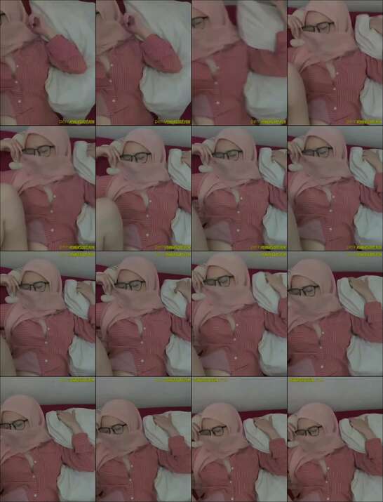 hijab kacamata pink pasrah