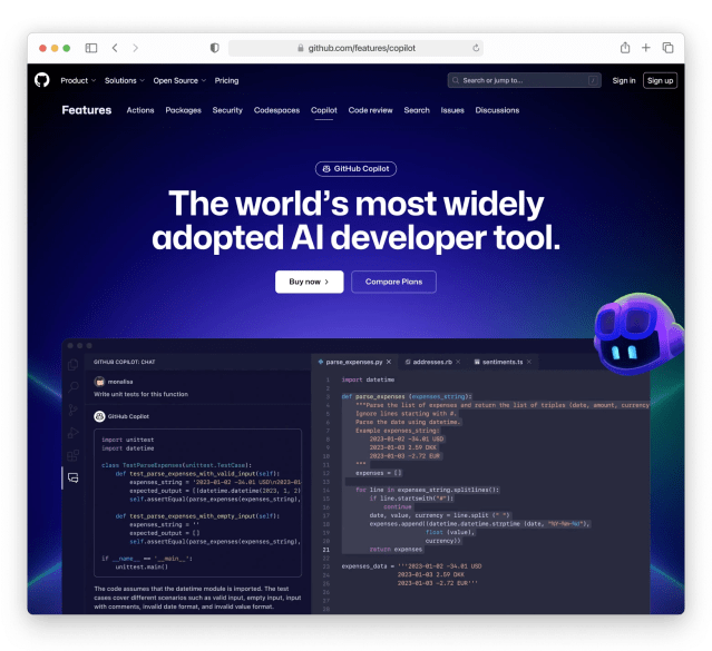 github copilot ai assisting in coding