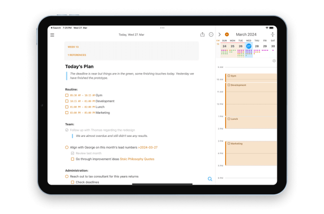 noteplan note taking app