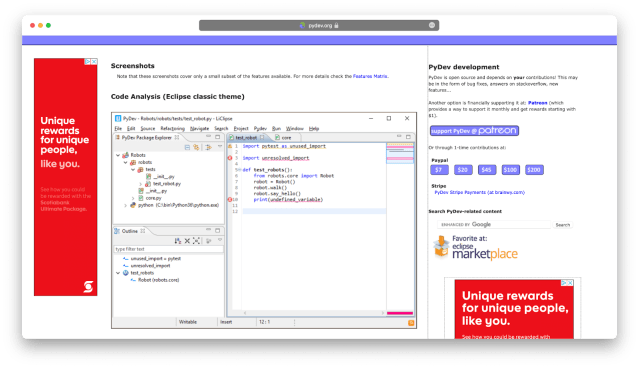 pydev ide python mac